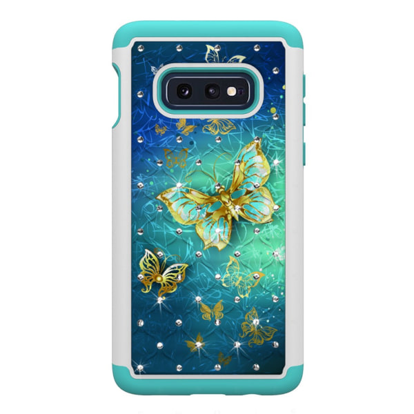 Samsung Galaxy S10e TPU-Skal Armor Extra Tåligt - Gold Butterfly Svart