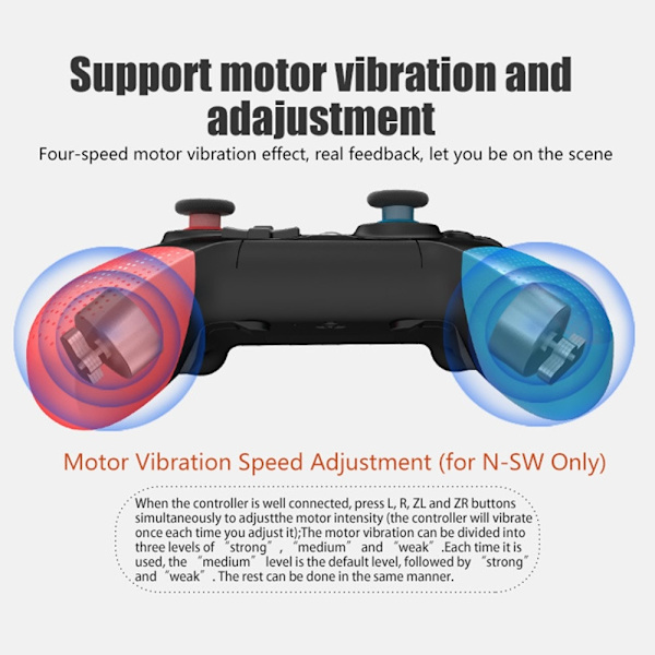 Kompatibel med Nintendo Switch Wireless Game Controller Vibration Design - Blå+Rød Red