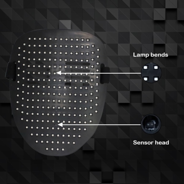 RGB LED Mask Gesture Face-Changing Glowing Mask Halloween Party Black
