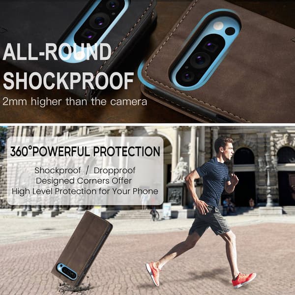 CASEME Google Pixel 10 Pro XL Kotelo Teline Puhelinkotelo Dark brown