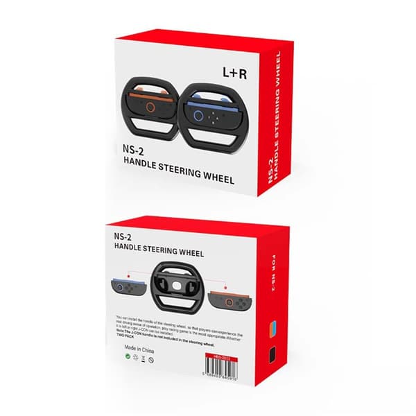 2 stk. kompatible med Nintendo Switch, 2 Joy-Con-håndtak, tilbehør til racingratt Black
