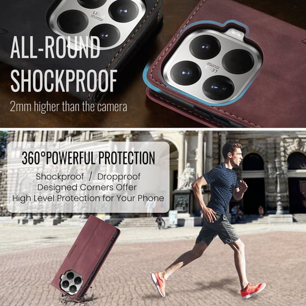 CASEME Plånboksfodral Xiaomi 15T Pro - Röd Röd