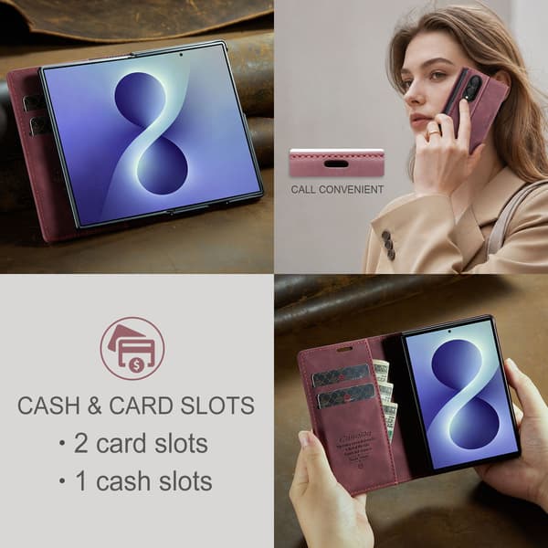 CASEME Telefonpungcover med støtteben til Samsung Galaxy Z Fold8 Red