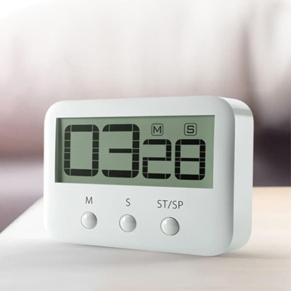 Digital køkkentimer Magnetisk nedtællingstimer Madlavningstimer med høj alarm til køkken White