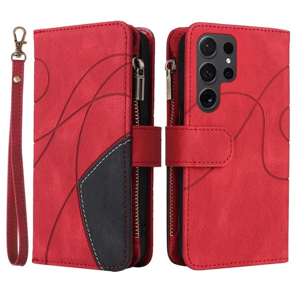 KT multifunktions - serie - 5 til Samsung Galaxy S24 Ultra telefonetui Red