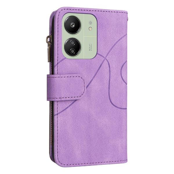 KT Wallet Case til Xiaomi Redmi 13C - Lilla - sort Purple