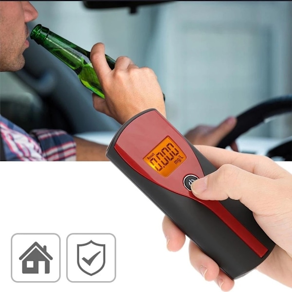Digital alkoholtestare detektor Beröringsfri rattfylleri alkotestare alkometer Röd