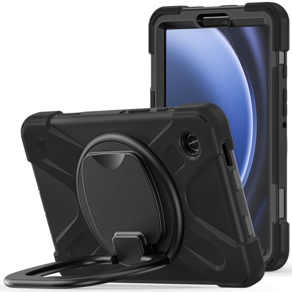 Til Samsung Galaxy Tab A9 Etui PC+Silikone Tablet Cover Black