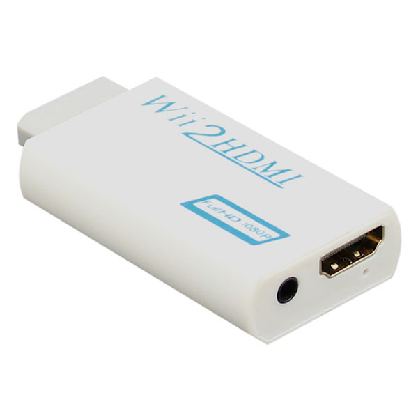 Wii til HDMI-adapter, HDMI-adapter kompatibel med Nintendo Wii White