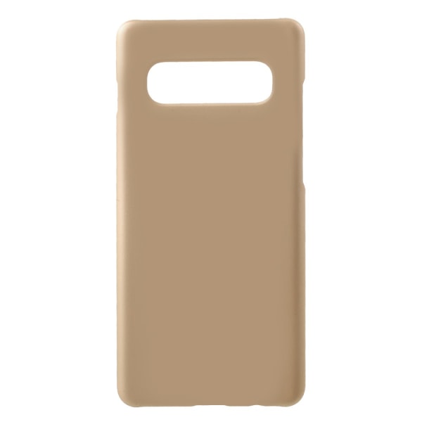 Gummibelagt hårdt plastik telefoncover til Samsung Galaxy S10 Plus - Gold