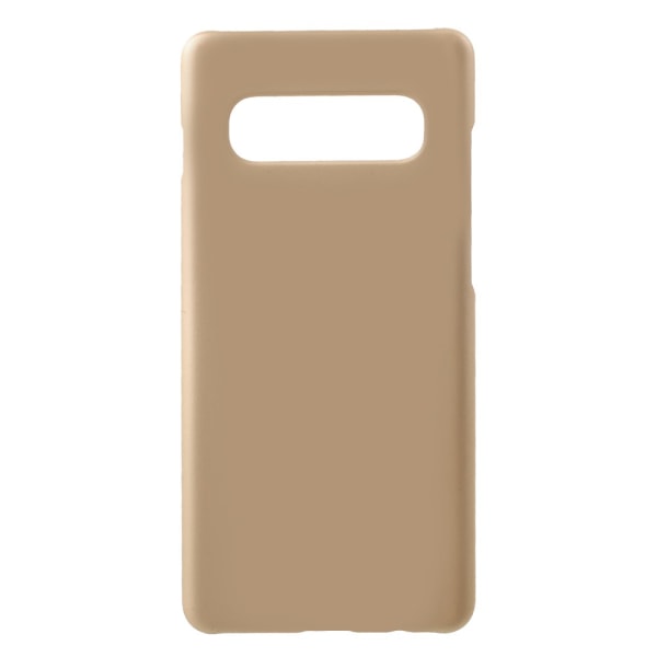 Rubberized Hard Plastic Phone Case for Samsung Galaxy S10 Plus - Gold Gold