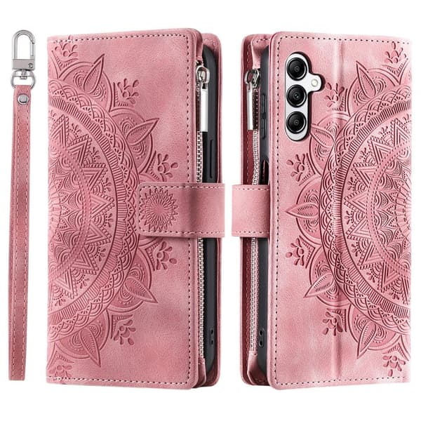 Til Samsung Galaxy A37 5G MTK mobildeksel med blomstermønster Pink gold