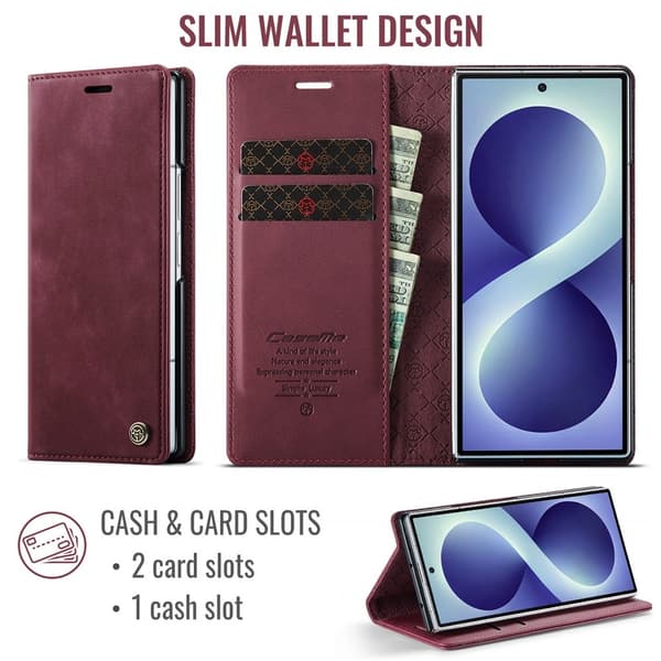CASEME Telefonplånboksfodral till Samsung Galaxy Z Fold8 Ultra Röd