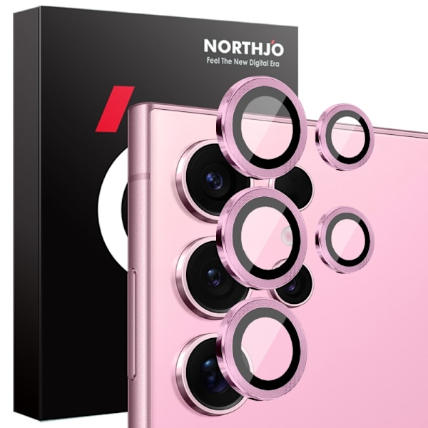 NORTHJO til Samsung Galaxy S25 Ultra Hærdet Glas Kameralinsebeskytter Pink