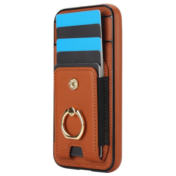 For Google Pixel 8a Kickstand Case Phone Cover with Card Slots Brown