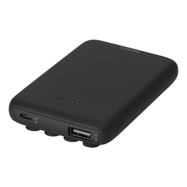 Powerbank 5000 mAh, Qi 5 W, klæbende, 1x USB-A Black