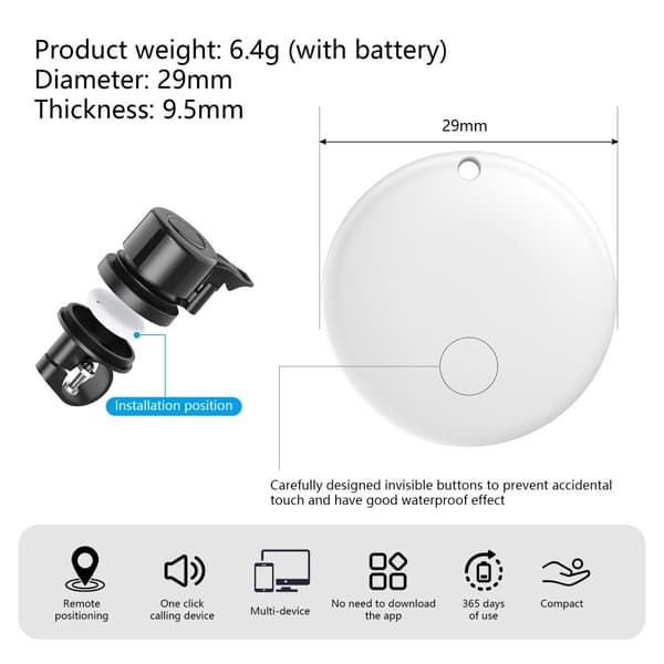 Ring Bell Cykel inkl. Anti-Lost Tracker Global Finder Smart Locator iPhone Black one size