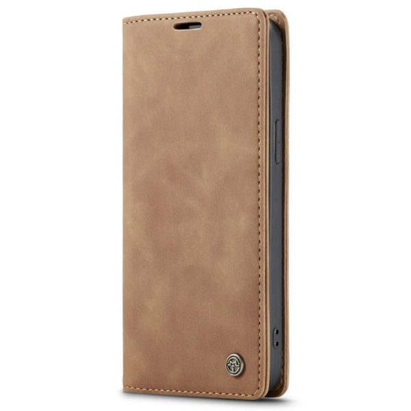 CASEME Retro tegnebog taske til iPhone 14 Plus - Lysebrun Brown