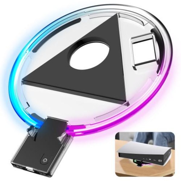 Playstation 5/PS5 RGB LED-ringlys Konsolbasestativ Dekorationsti Transparent