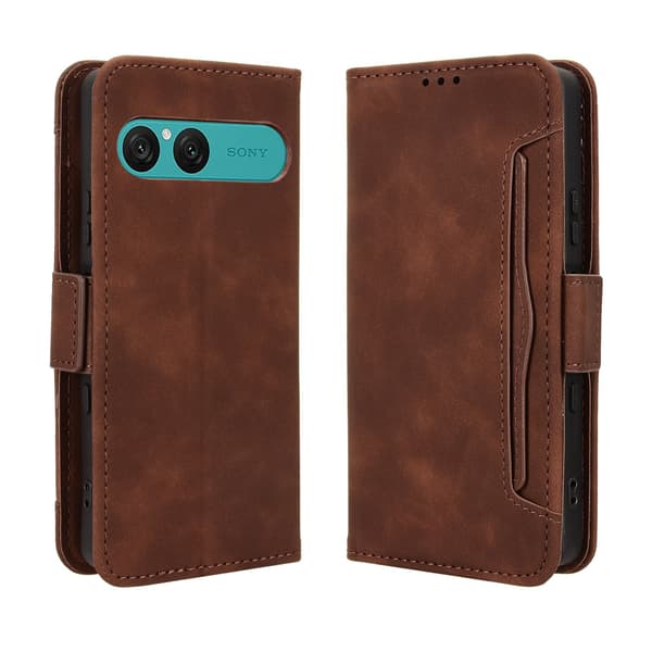 Pung etui Cover Cover til Sony Xperia 10 VII - Brun Brown