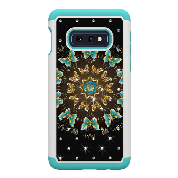 Samsung Galaxy S10e Pattern PC TPU Phone Shell - Pretty Butterflies Black