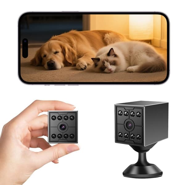 WiFi HD Mini Nattkamera Fjärrövervakning Rörelsedetektering Säkerhetskamera Svart