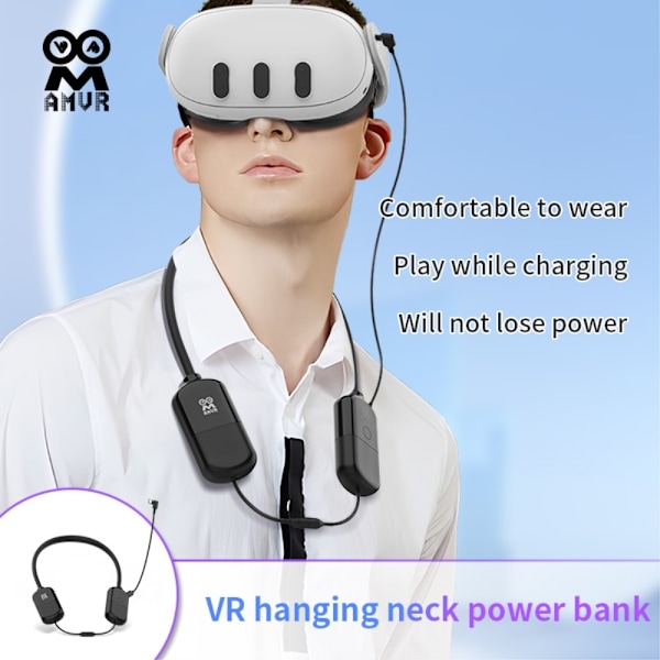 AMVR for Pico 4 Meta Oculus Quest 2 Quest Pro Quest 3 8000mAh Powerbank Black