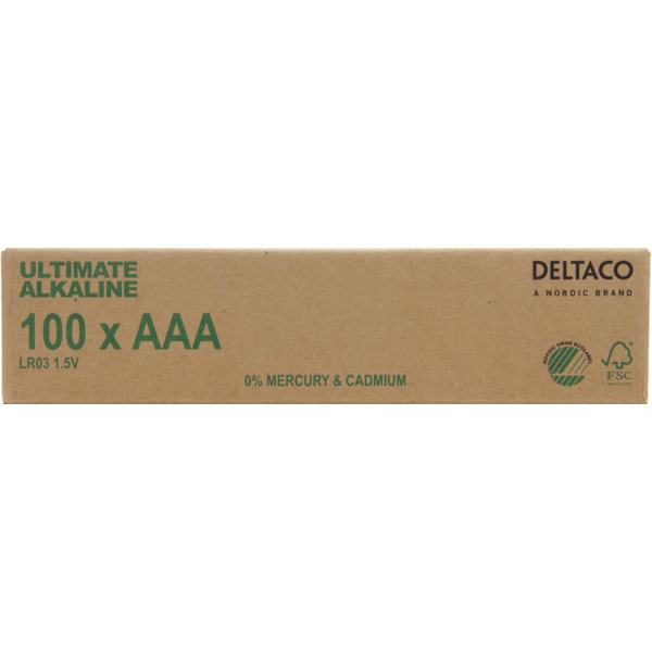 Ultimate Alkaline AAA batteri Svanenmärkt 1.5V 100 - pack Grön