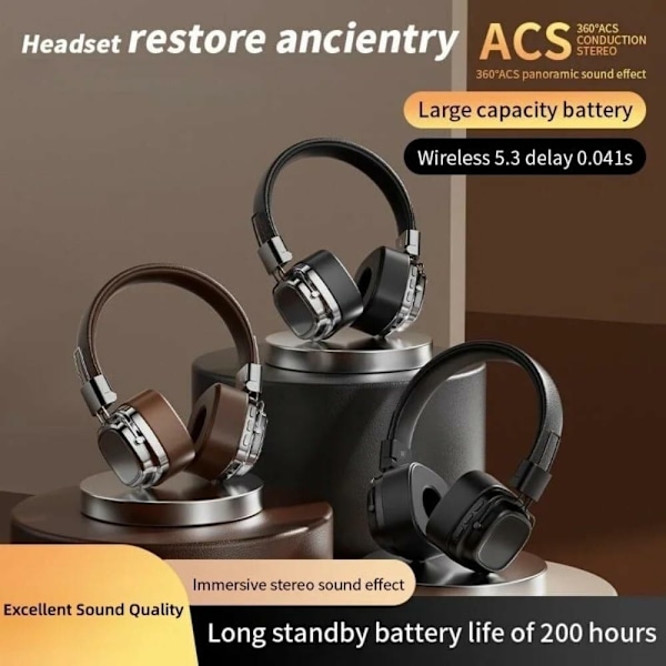 Bluetooth HiFi Sound Over Ear kuulokkeet Melunvaimennus langattomat kuulokkeet - musta Black