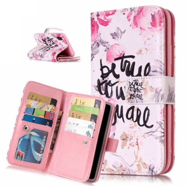 Taske til tegnebog med 9 kortpladser til iPhone XS Max - Vær tro Multicolor