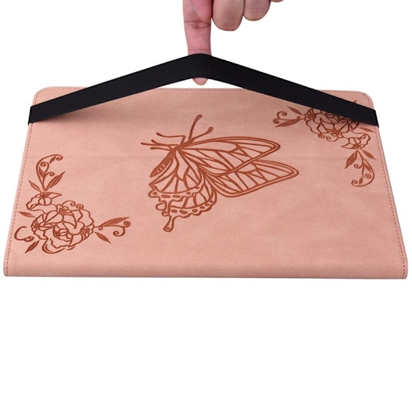 Apple iPad 10.9 2022 Vikbart fodral korthållare Fjäril - Rosa Rosa
