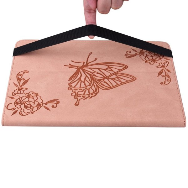 Til iPad 10.9 (2022) Tabletetui Cover Buterfly Imprinting - Lyserød Pink