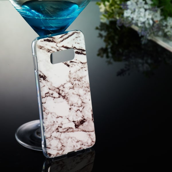 Marble Pattern IMD TPU Soft Back Cover til Samsung Galaxy S10e - Black