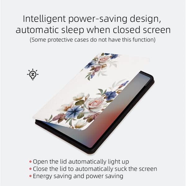 Til iPad Pro 11 (2024) Cover Flip Stativ Smart Tablet Cover - Black Flower Multicolor