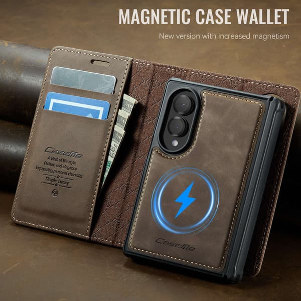CASEME Magnetisk telefonlommebokdeksel til Samsung Galaxy Z Fold8 Brown