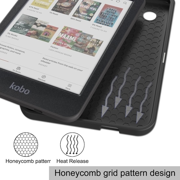 For Kobo Clara Colour / Clara BW Etui PU Læder + TPU E-Reader Cover - Sort Black