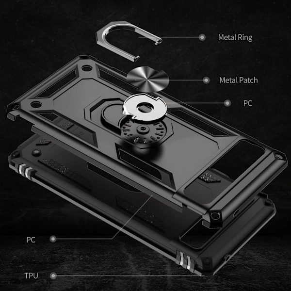 Til Google Pixel 6a 5G Anti-drop TPU+PC-telefonetui Black