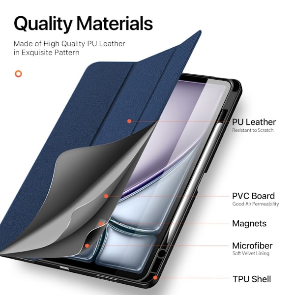 DUX DUCIS Domo iPad Air 13 (2024) fodral Tri-Fold - Blå Blå