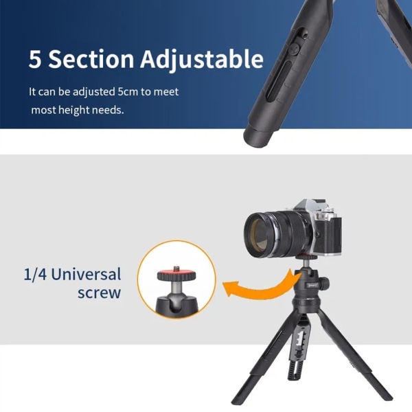 JMARY MT-30 Selfie Stick 5-sektions Justerbart Stativ för Kamera / Telefon / Projektor