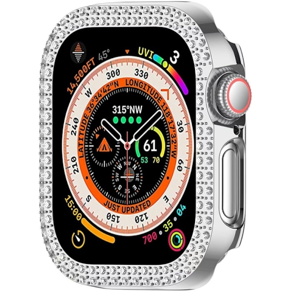 For A Watch Series 10 42mm Case Cover Frame Bling Rhinestone Decor - Sølv Silver