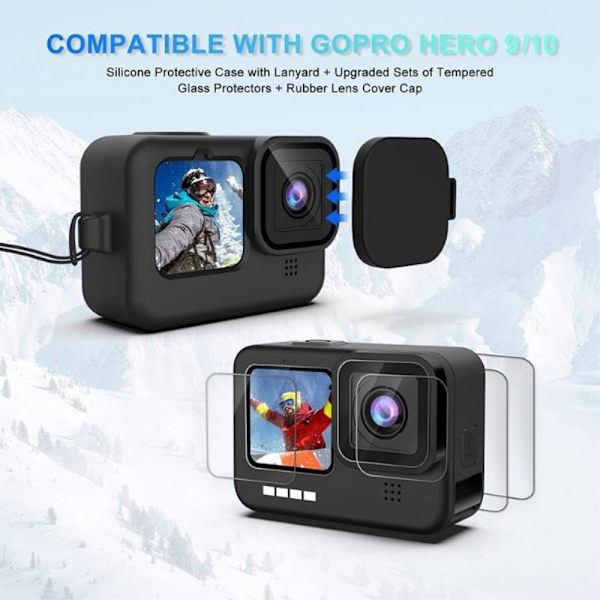 tilbehør til GoPro Hero 12 11 10 9 Masser af gode ting Black