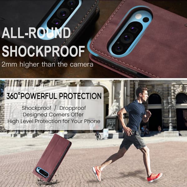 CASEME Til Google Pixel 10 Pro XL Etui Stativ Telefon Cover Red