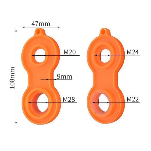 Vandhanenøgle til 20/22/24/28 mm vandhanemundstykke Orange