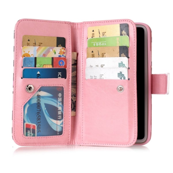 Taske til tegnebog med 9 kortpladser til iPhone XS Max - Vær tro Multicolor