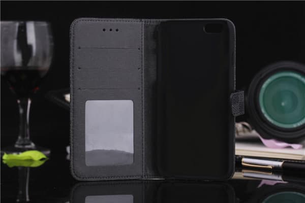 Iphone 8 / 7 Plus Lompakkokotelo Rutigt Harmaa / Musta Black