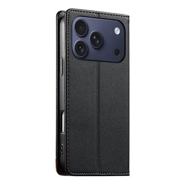 DIERFENG Til iPhone 17 Pro Max Pungcover RFID Beskyttelse Stander - Sort Black