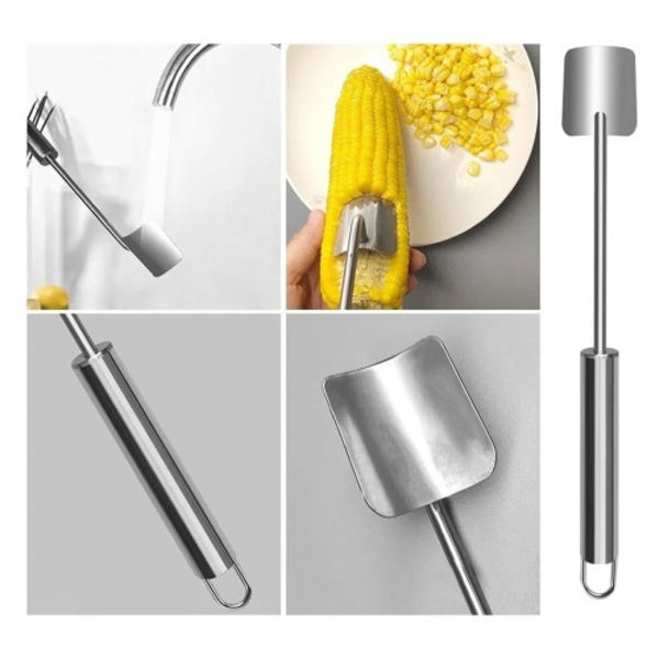 Corn Cob Husker Manuel Corn Stripper Skovl Corn Cob Skræller Silver