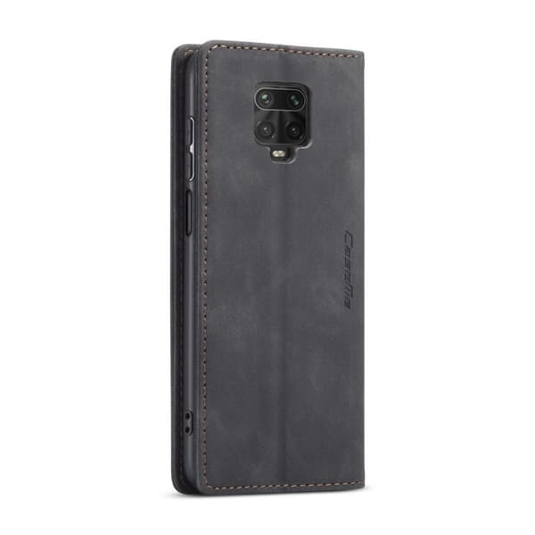 CASEME Retro lompakkokotelo Xiaomi Redmi Note 9 Prolle Black