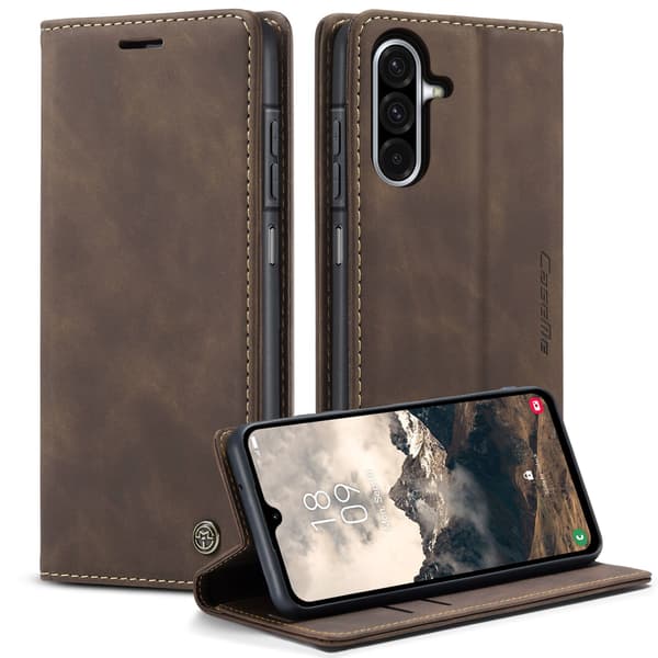 Til Samsung Galaxy A37 5G CASEME Pungetui brun