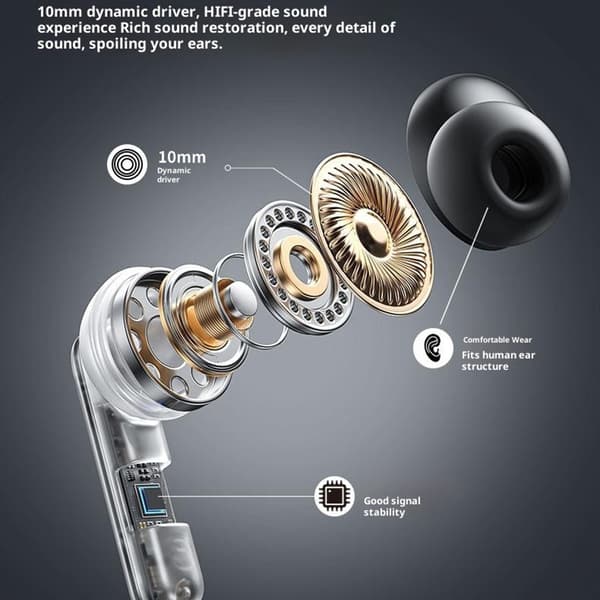 WEKOME WS-29 Trådløse Hovedtelefoner In-Ear Bluetooth Kinkong 10 mm Driver - Sort Black